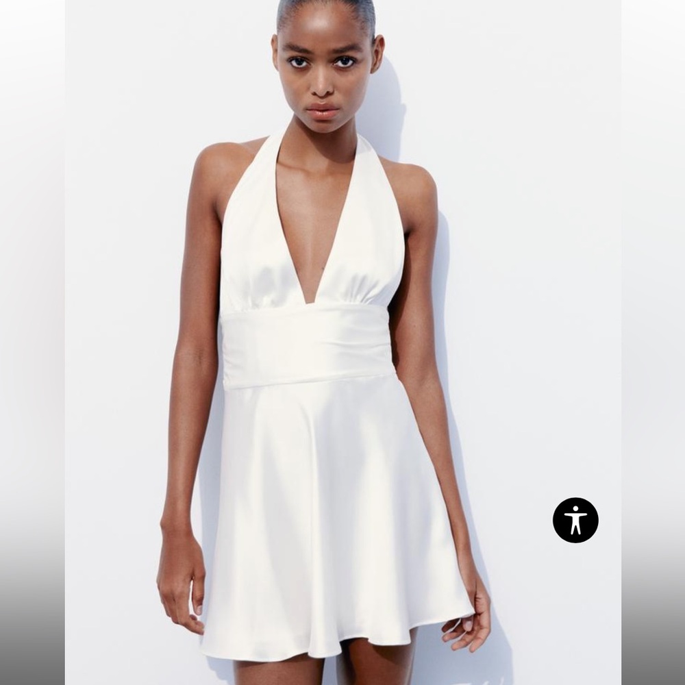 ZARA satin effect halter dress